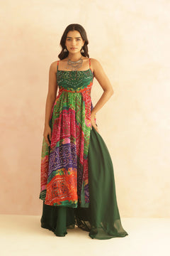 Royal Amethyst Bandhani Georgette Kurta Set