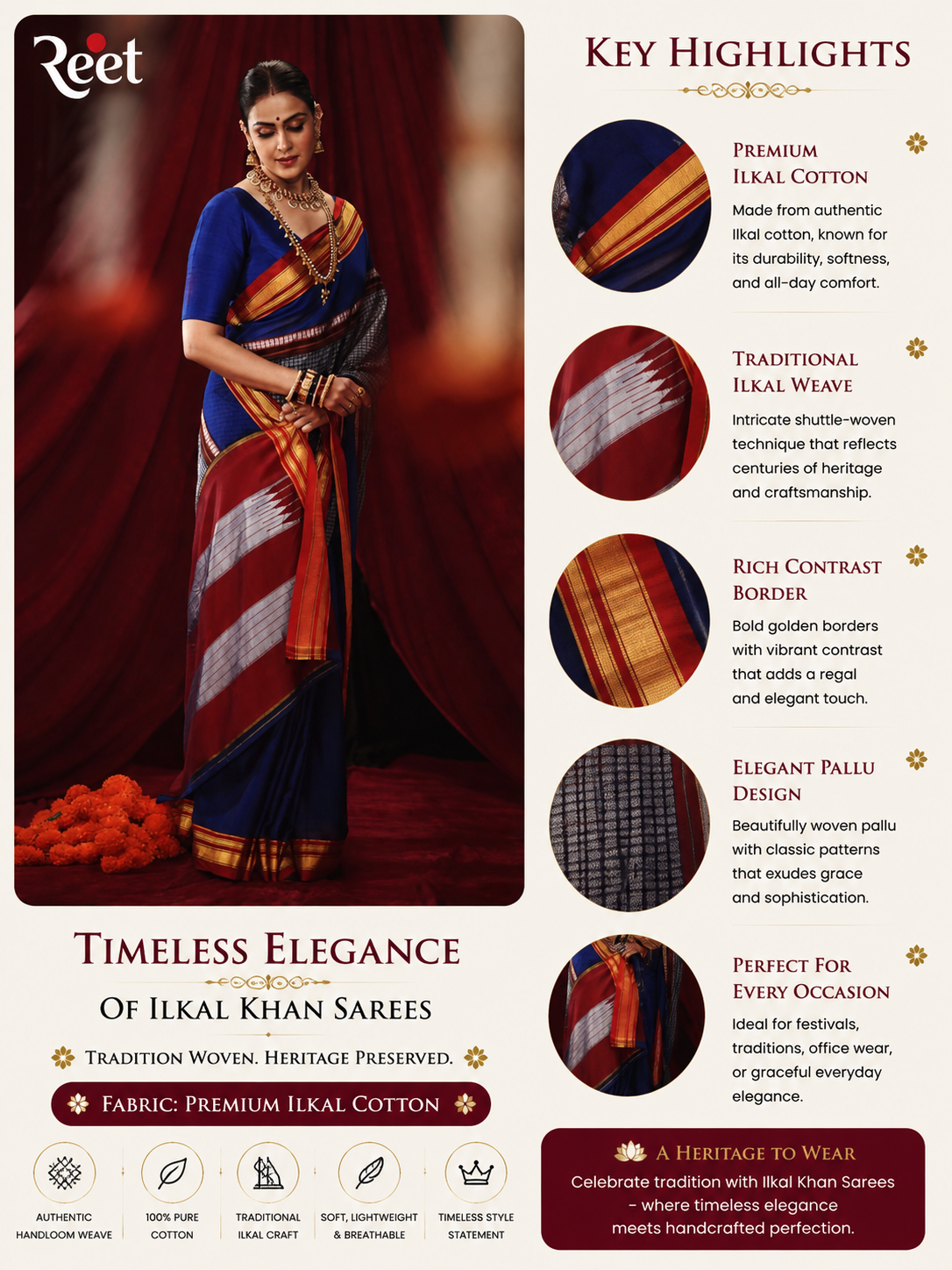 Timeless Elegance of Ilkal Khan Sarees - Inspired by Genelia