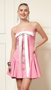 Blush Pink Strapless Mini Dress