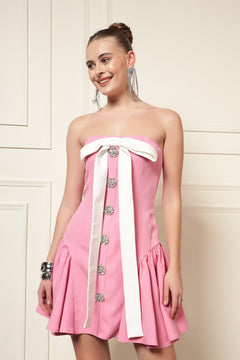 Blush Pink Strapless Mini Dress
