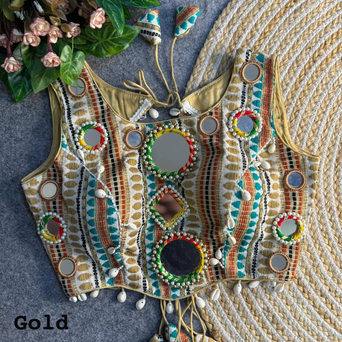 Navratri Rangmahal Mirror Work Blouse