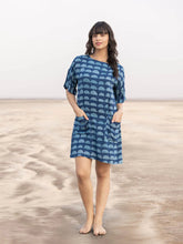 Anika Blue Cotton Midi Dress