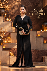 Siyah Ghungroo Luxe Draped Gown