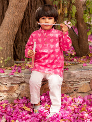 Little Hearts Cotton Kurta for Kids