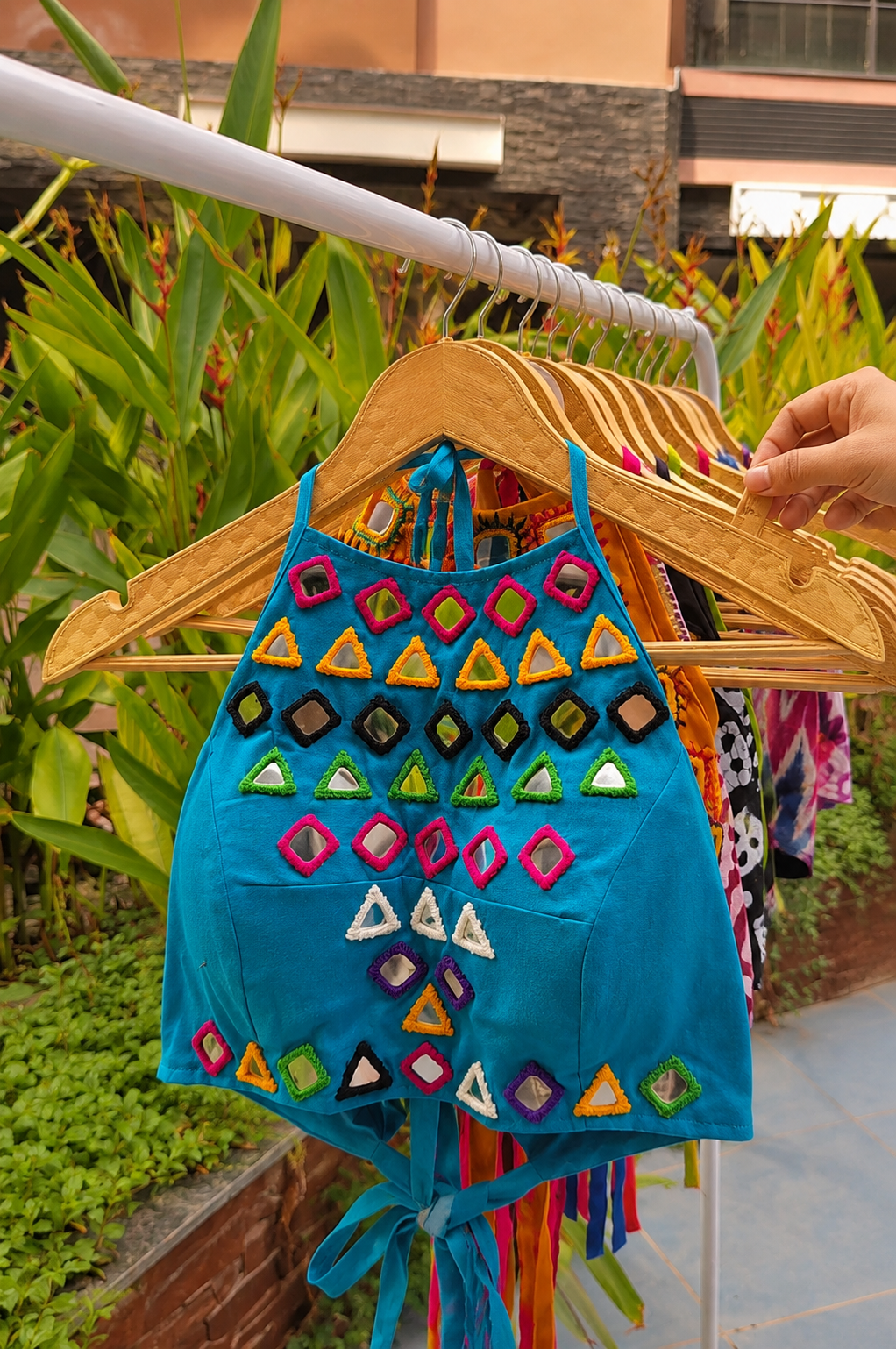 Premium Shisha Work Sleeveless Halter Blouse