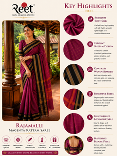 Rajamalli Magenta Kattam Saree