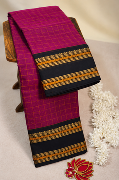 Rajamalli Magenta Kattam Saree