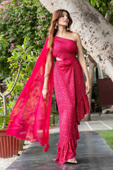 Pink Bandhani Dress
