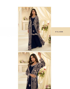 Heavy Simar Silk Embroidered Sharara set