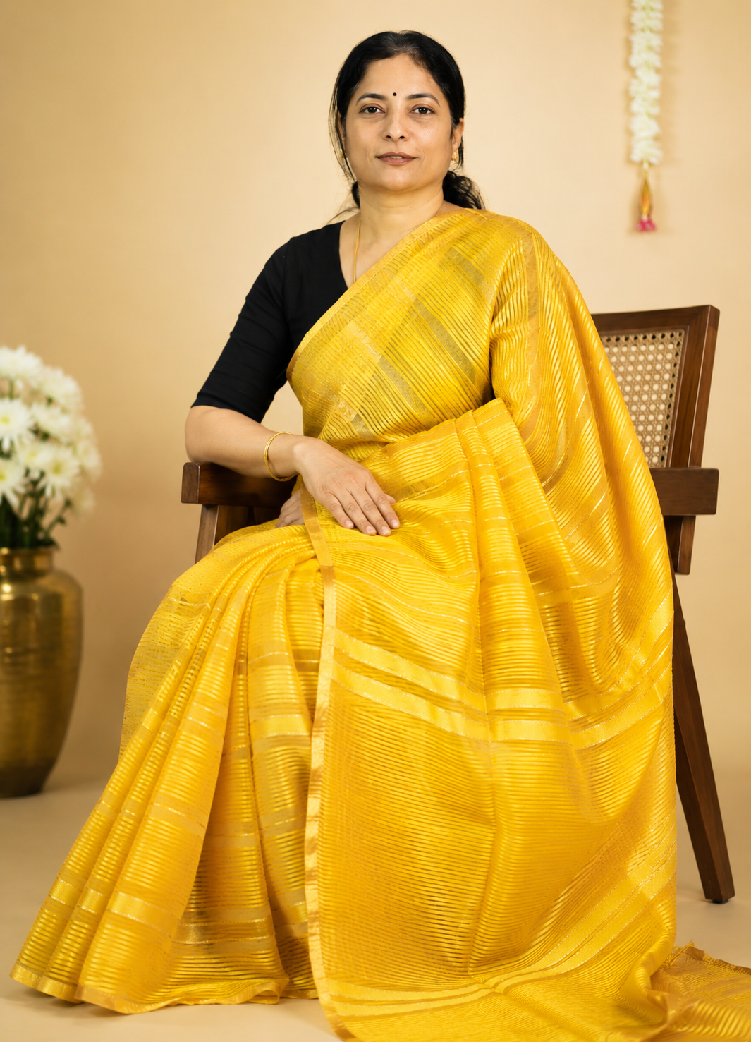 Varnika Yellow Soft Organza Silk Saree