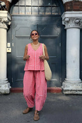 Anayra Pink Gingham Picnic Co-Ord Set