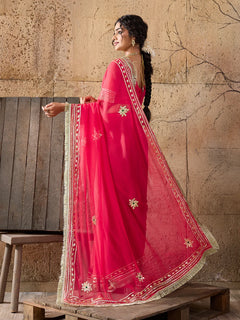 Pure Georgette Kaccha Gotapatti Work Traditional Saree
