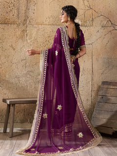 Pure Georgette Kaccha Gotapatti Work Traditional Saree