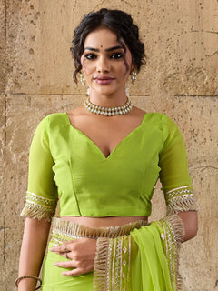 Pure Georgette Kaccha Gotapatti Work Traditional Saree