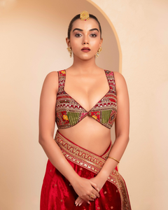 Maroon Velvet Berry Blockbuster Saree with Blouse
