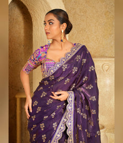 Purple blouse for saree
