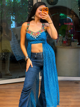 Neel Rang Mirror Trim Indo-Western Top