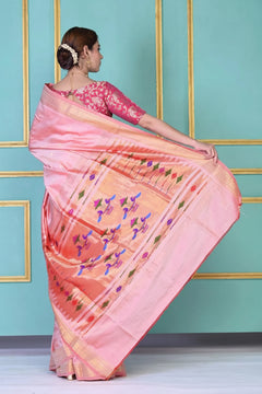 Pure Silk Paithani Saree with Traditional Woven Pallu