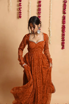 Neelanjana Bandhani Anarkali Set