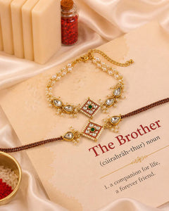 Raksha Bandhan Bhaiya Bhabhi Rakhi with Tilak Set