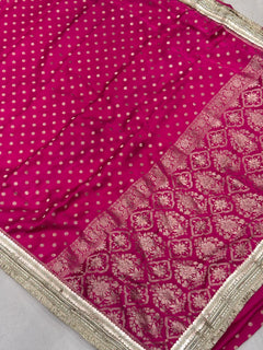 Maharani Noor Polka Satin Silk Saree