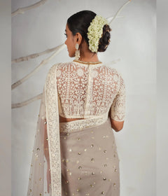 Embroidered net blouse