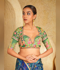 Lime green chinon blouse