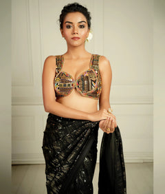 Georgette embroidery saree