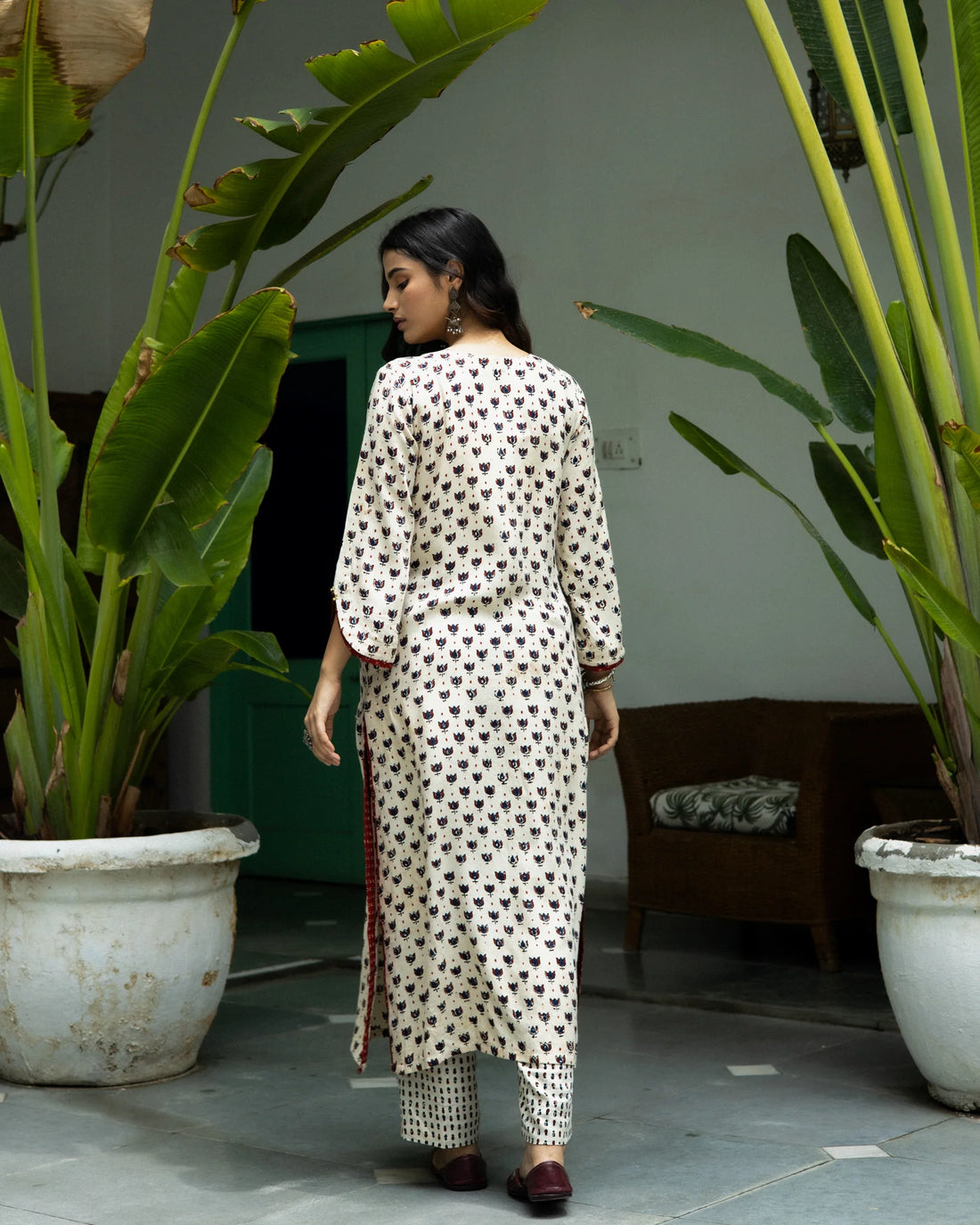 Jalaja Ajrakh Print Pure Cotton Kurta Set