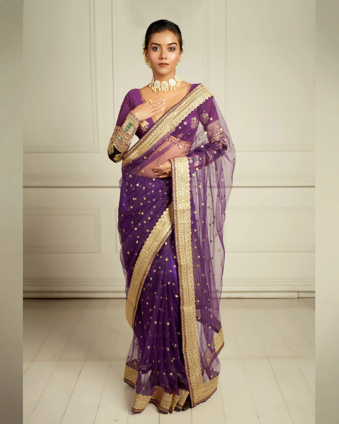 Handcrafted saree with intricate details