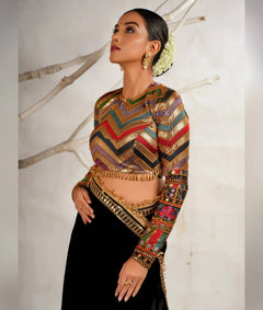 Handcrafted saree with zari work