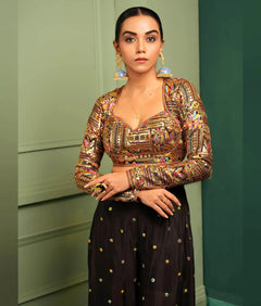 Evening wear palazzo and blouse set