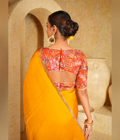 Embroidered blouse with zari work