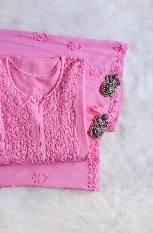 Baby Pink Grace Rayon Two-Piece Set