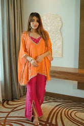 Satin Silk Neermohi Elegant Kaftan Set