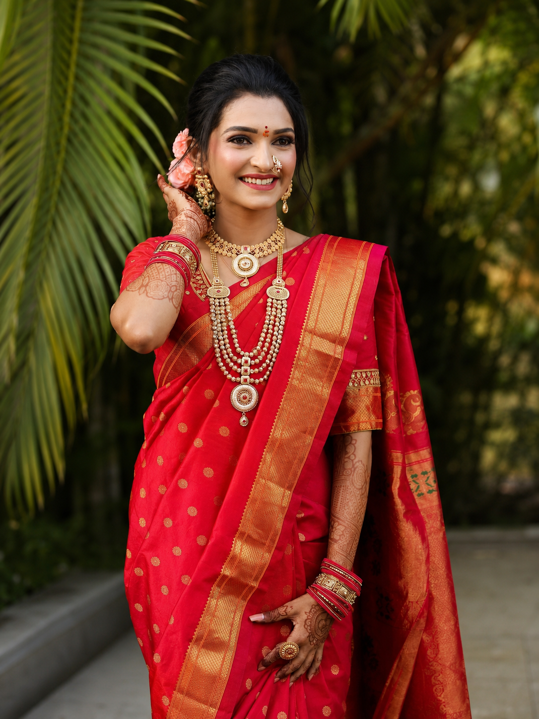 Kalanjali Pure Silk Paithani Saree with Golden Zari Border