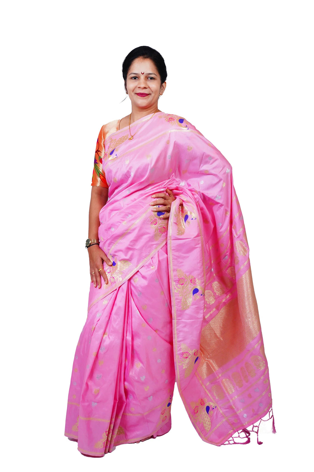 Pure Silk Paithani Saree with Peacock Zari