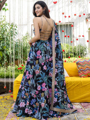 Faux Georgette Zari Lace Lehenga Set