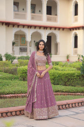 Georgette Zari Sequin Stitched Lehenga