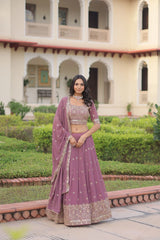 Georgette Zari Sequin Stitched Lehenga