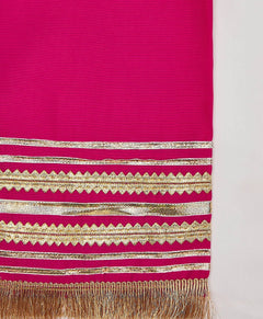 Yellow Silk Blend Lace Kurta Pant Set