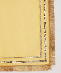 Yellow Silk Blend Lace Kurta Pant Set