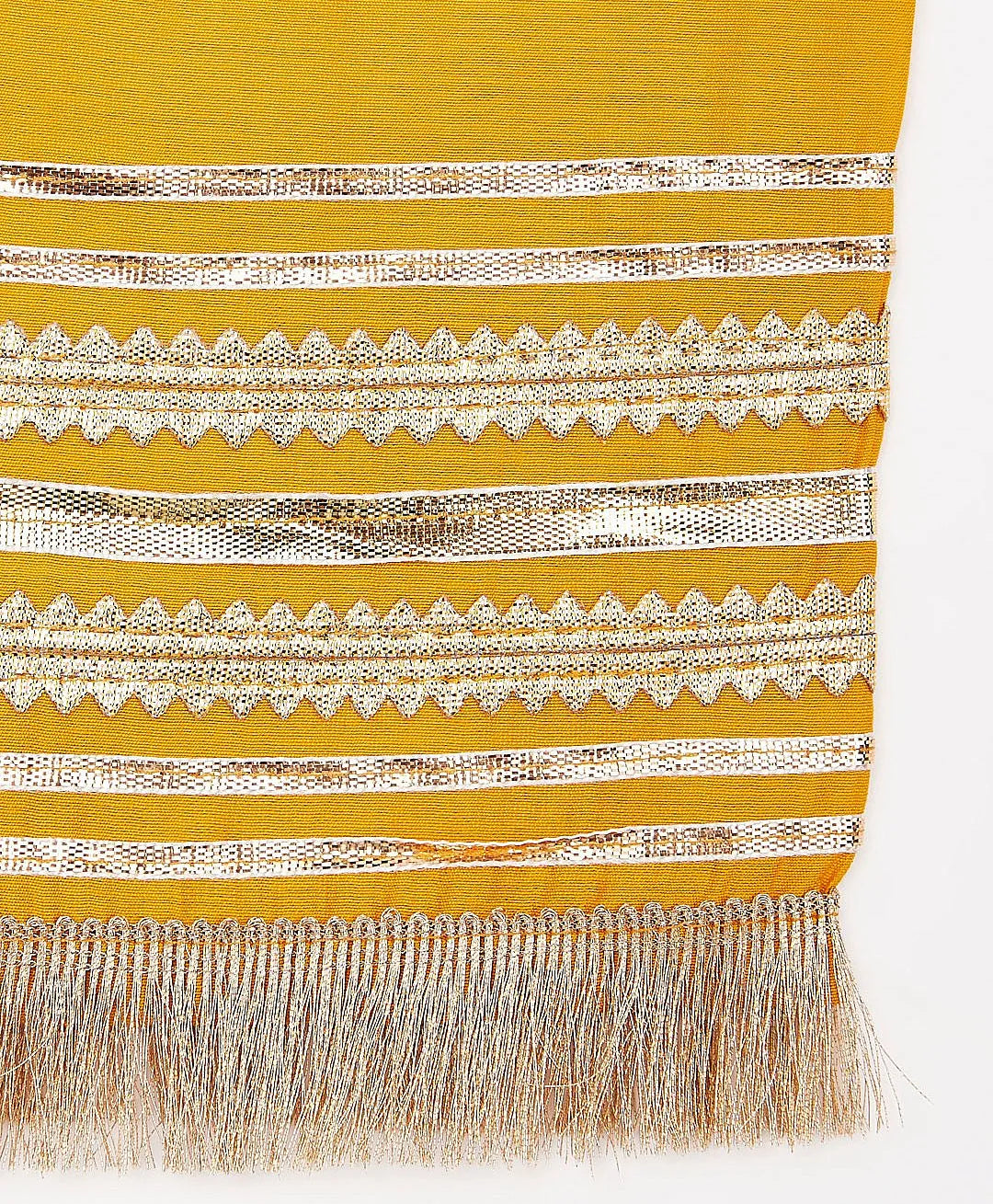 Yellow Silk Blend Lace Kurta Pant Set
