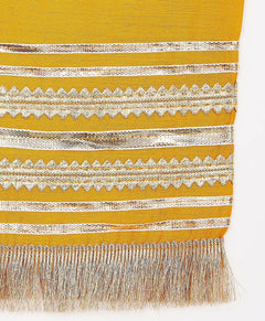 Yellow Silk Blend Lace Kurta Pant Set