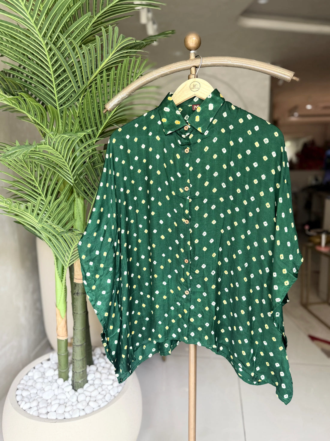 Bandhni Silk Kaftan Shirt