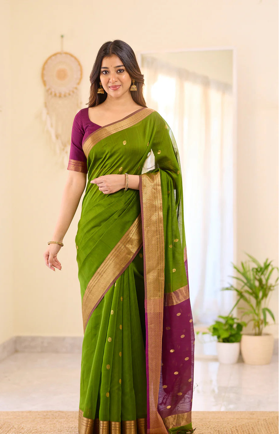 Maheshwari Silk Handloom Cotton Saree
