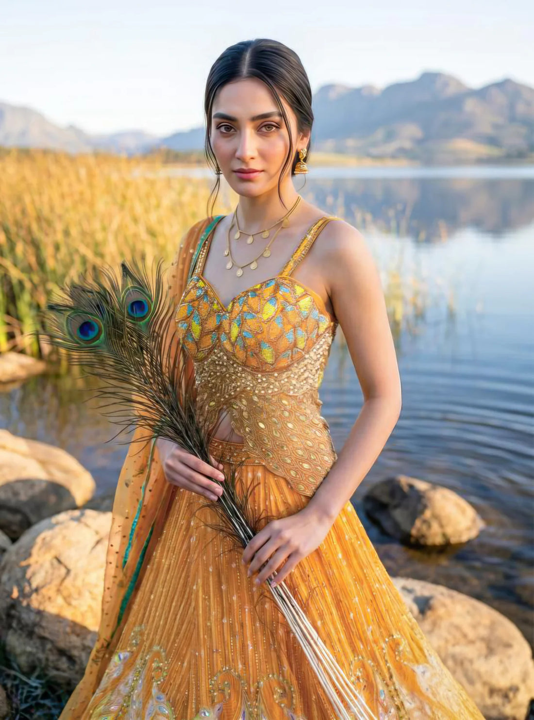 Peacock Mirror Glow Lehenga Ensemble