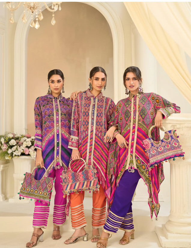 Savan Noor Printed Crepe Silk Western Ensemble