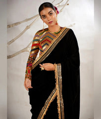 The Dark Darling Saree With Bebaak Siah Classic Blouse