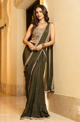 Chinoon Pre-Drape Saree with Blouse– By Reet Lifestyle